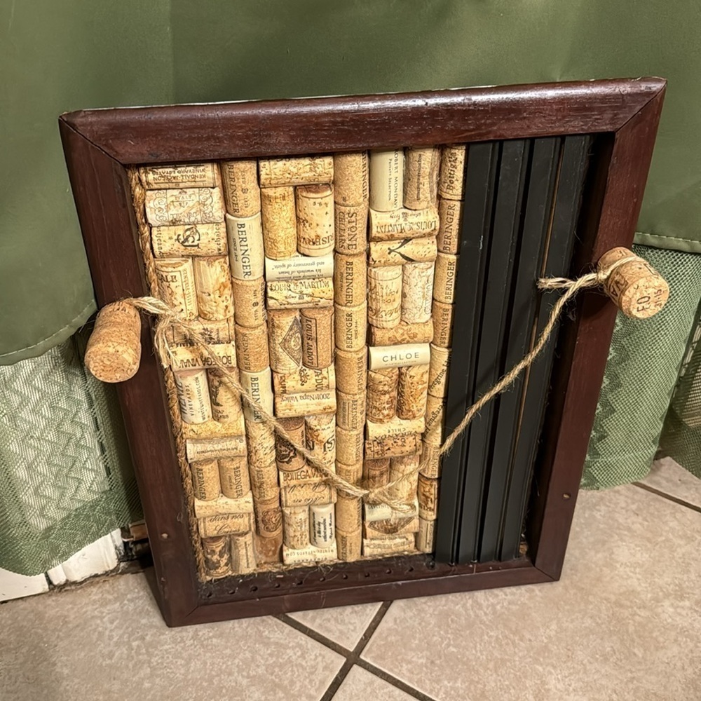 Wine Cork Bulletin Board Wine Cork Shadowbox Hanging Wine Cork Art Decor - Picture 3 of 10